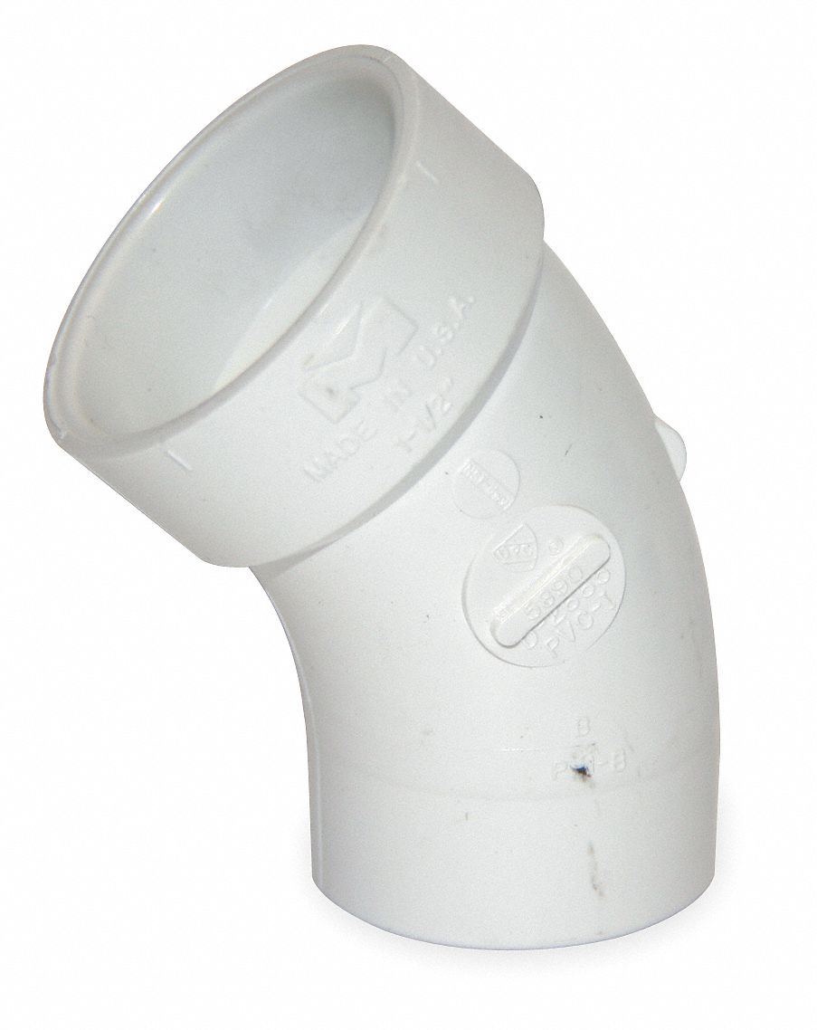 CHARLOTTE PIPE AND FOUNDRY CO. PVC Street Elbow, 45 Degrees, Hub x