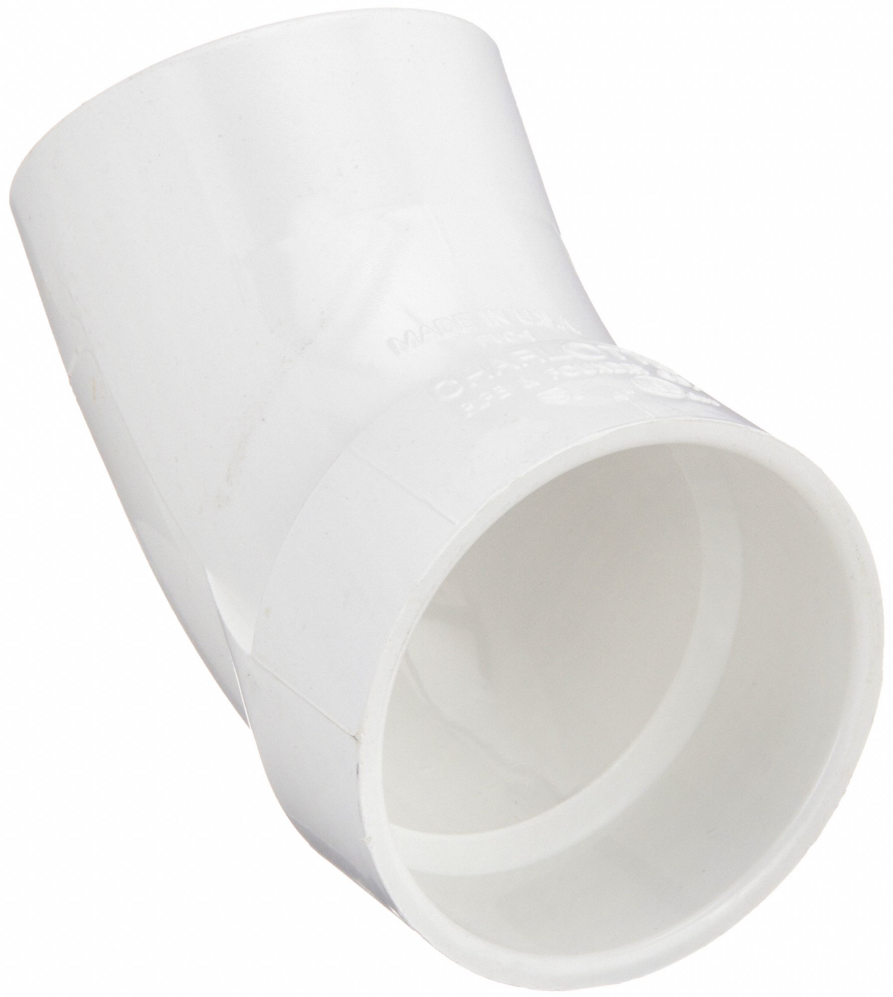 45 °  STREET ELBOW: SCHEDULE 40, 4 IN X 4 IN FITTING, MALE SPIGOT X FEMALE SOCKET, WHITE