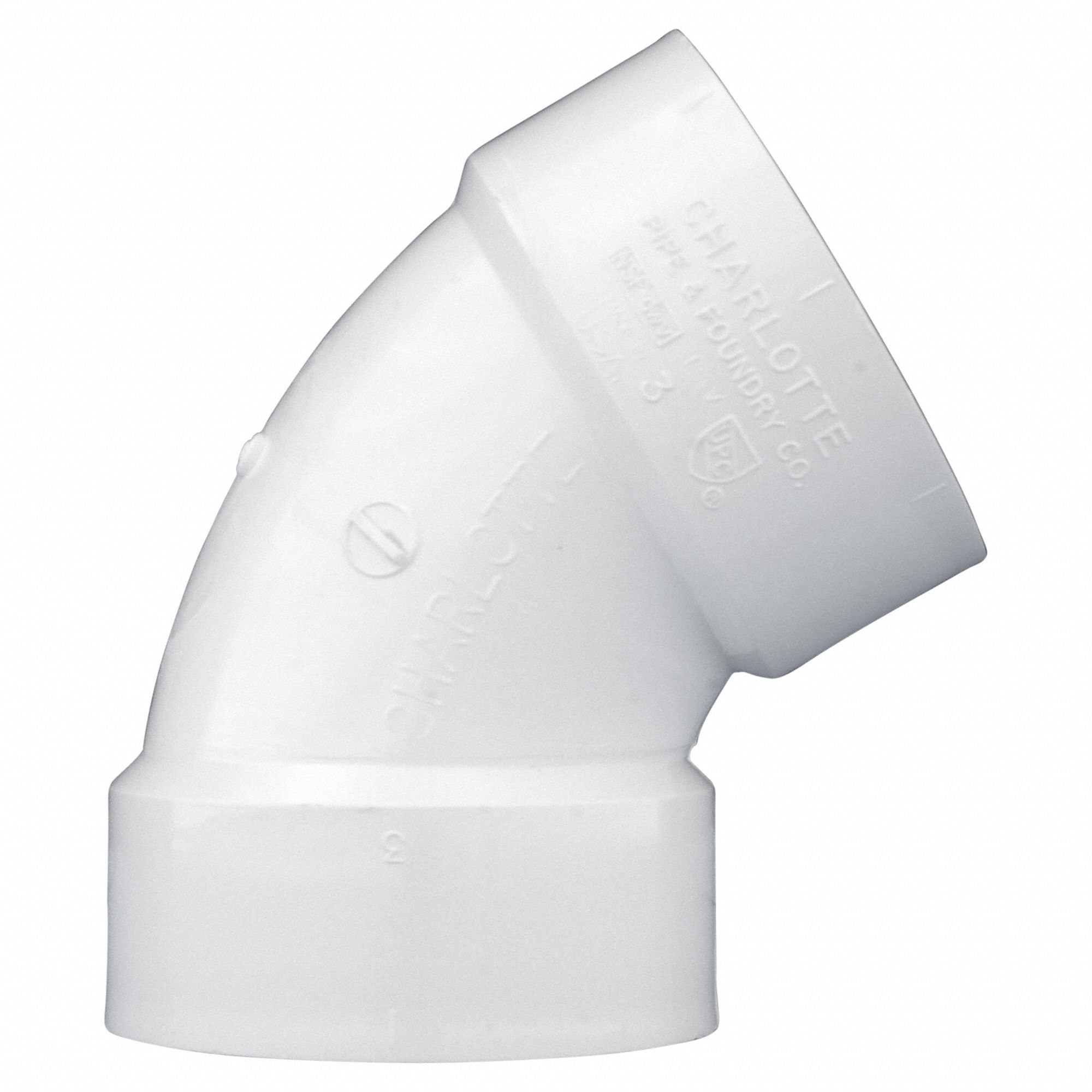 GRAINGER APPROVED PVC Elbow, 60 Degrees, Hub, 3 in Pipe Size Pipe Fitting 1WKE31WKE3 Grainger