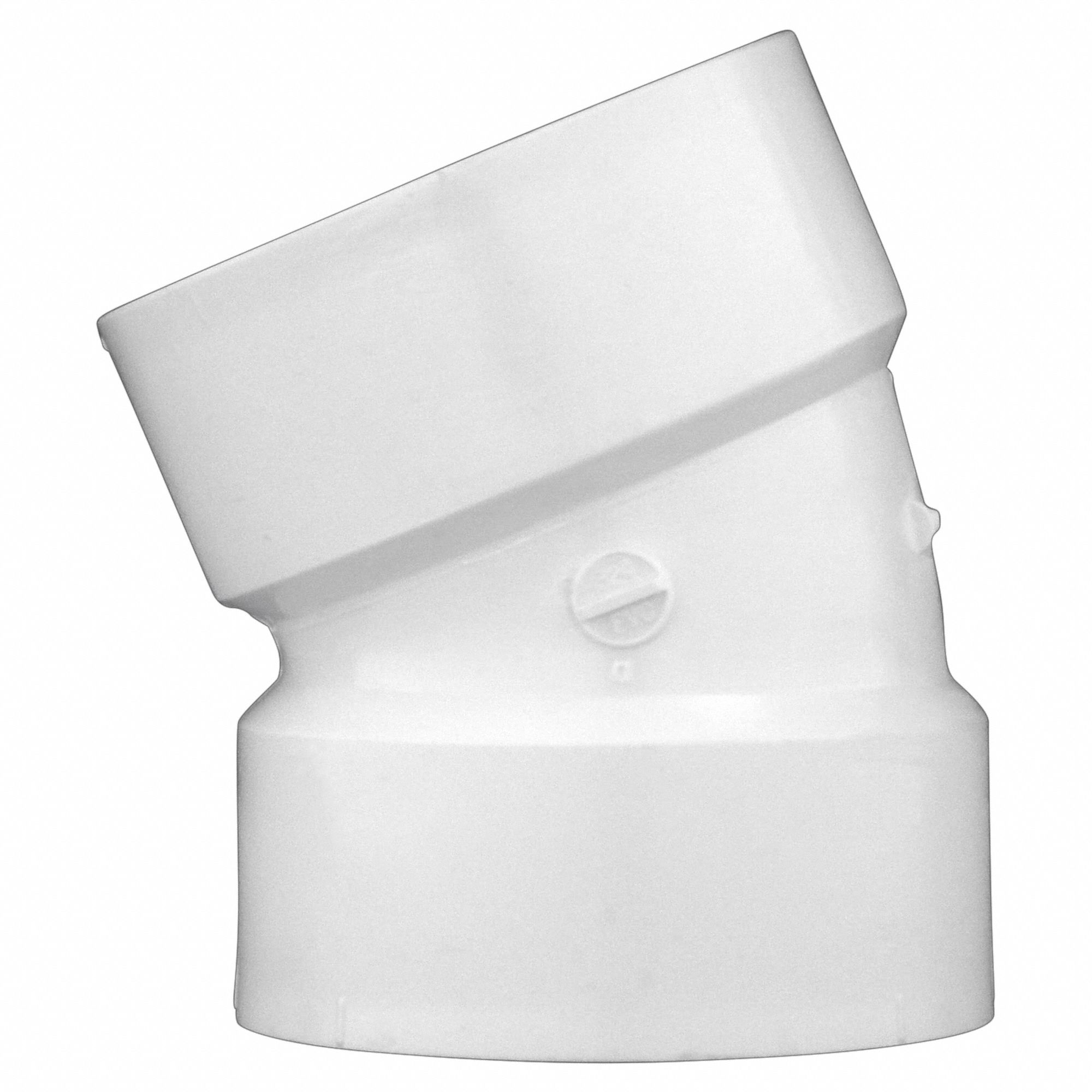 GRAINGER APPROVED PVC Elbow, 221/2 Degrees, Hub, 3 in Pipe Size Pipe