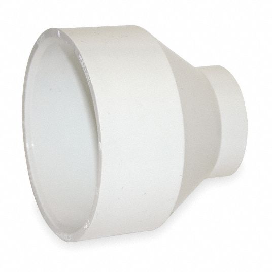GRAINGER APPROVED PVC Reducer, Hub, 6 in x 4 in Pipe Size Pipe
