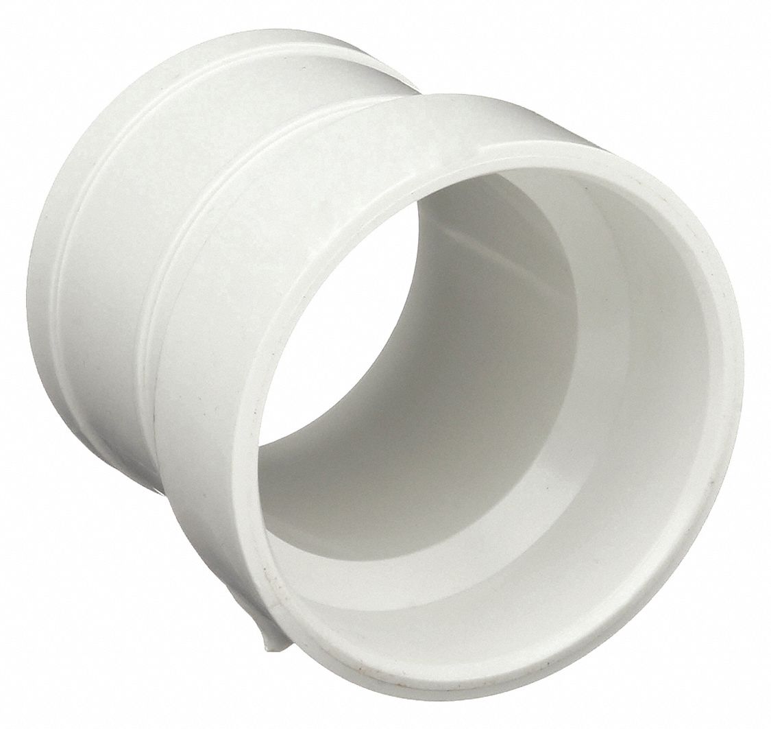 ADAPTER: SCHEDULE 40, 2 IN X 2 IN FITTING PIPE SIZE, MALE SPIGOT X FEMALE SOCKET, WHITE
