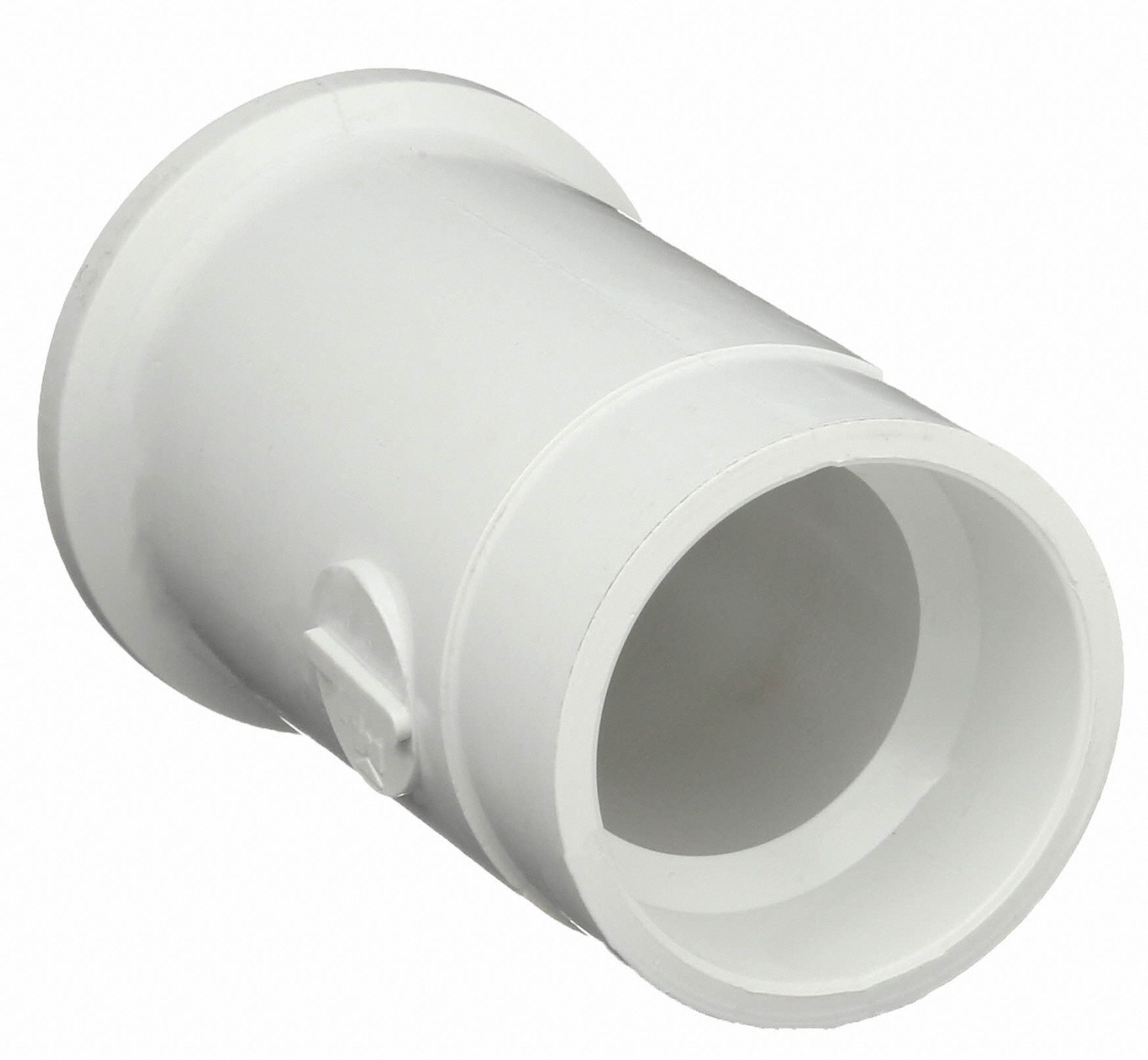 GRAINGER APPROVED PVC Hub Adapter Increaser, CI Spigot x Hub, 2 in x 1