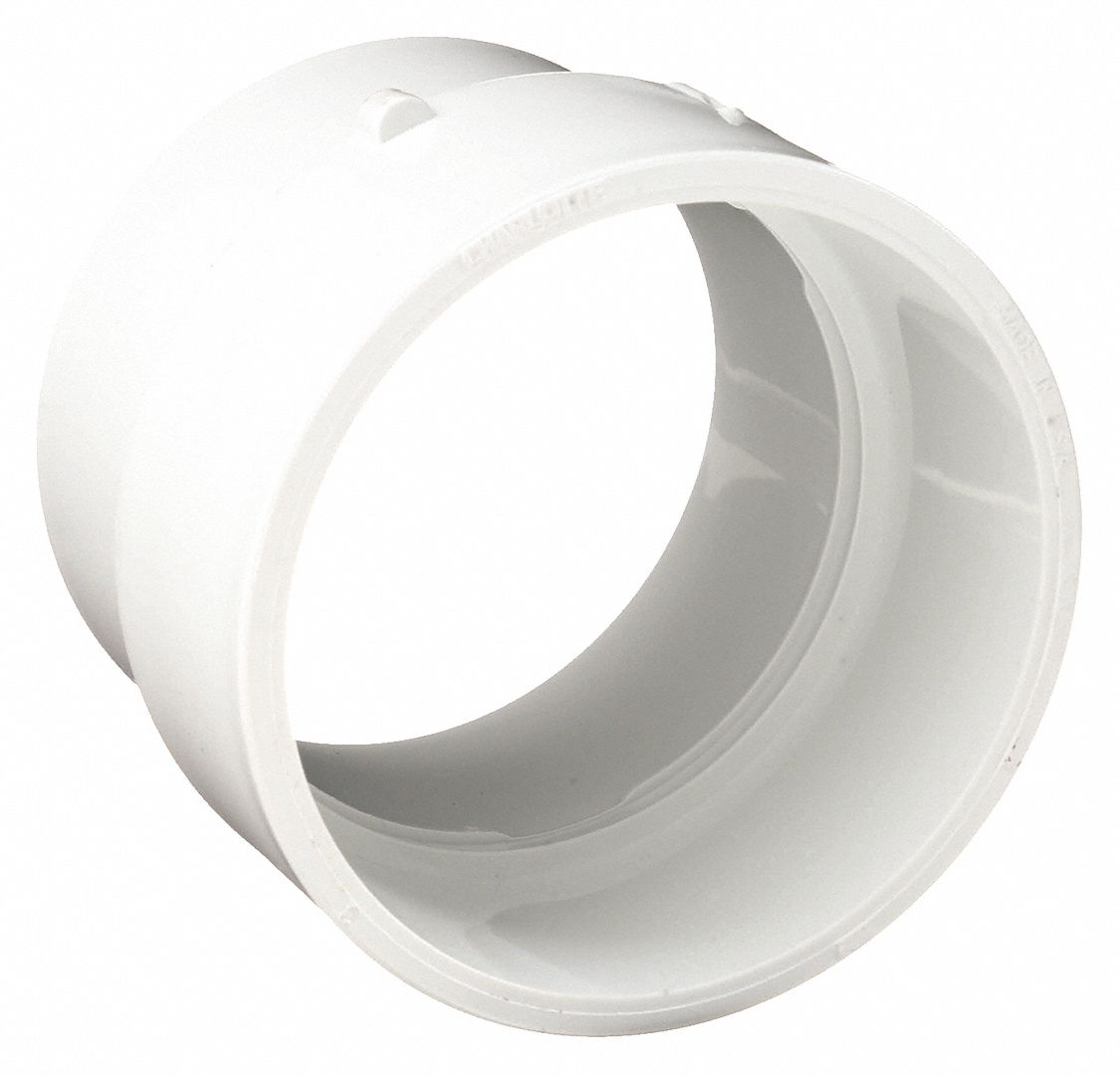 ADAPTER: SCHEDULE 40, 4 IN X 4 IN FITTING PIPE SIZE, FEMALE SOCKET X FEMALE SOCKET, WHITE