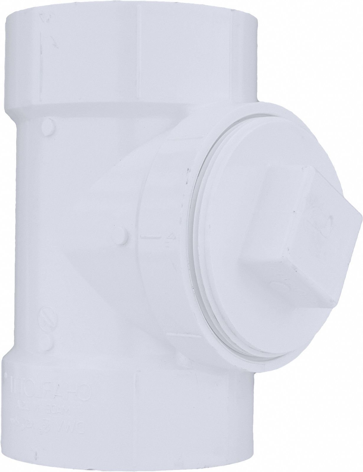 GRAINGER APPROVED PVC Cleanout Tee with Plug, Hub x Hub x FNPT, 4 in ...