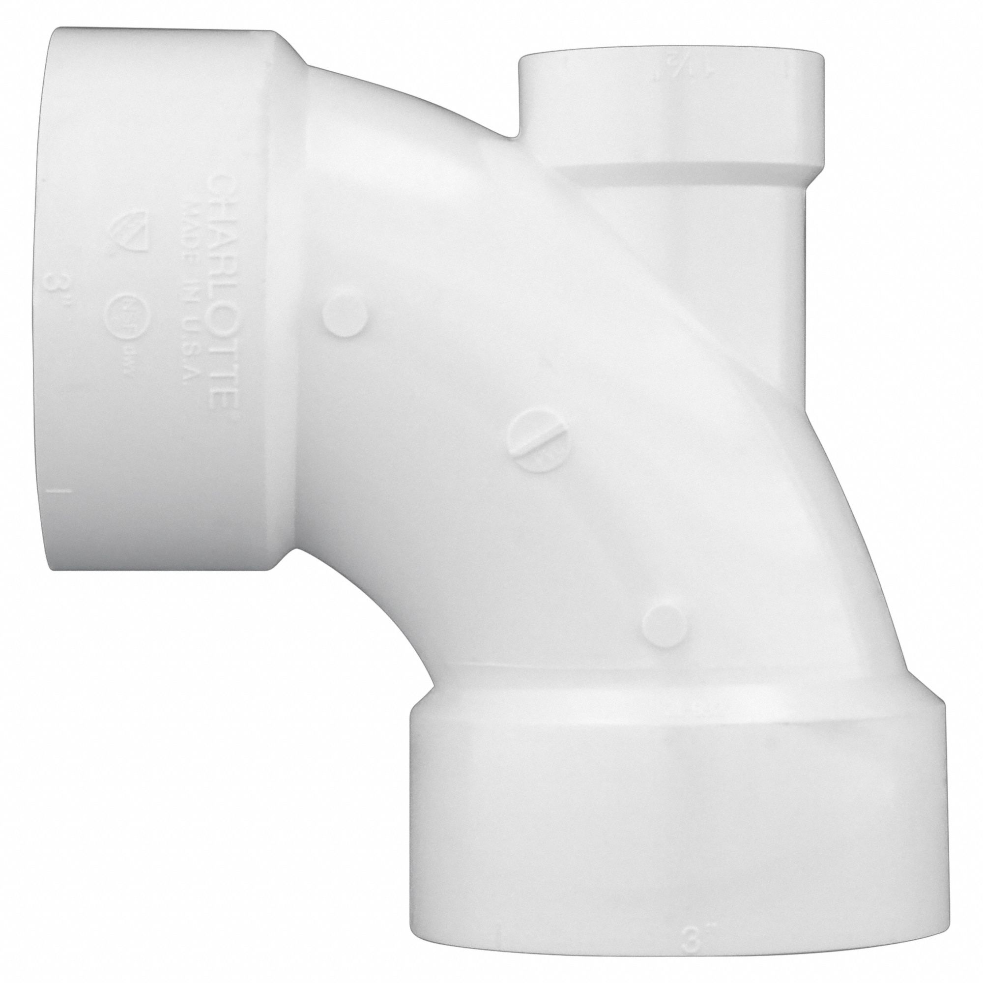 Grainger Approved Pvc Elbow 90 Degrees Low Heel Inlet Hub 3 In X 3 In X 1 12 In Pipe Size 