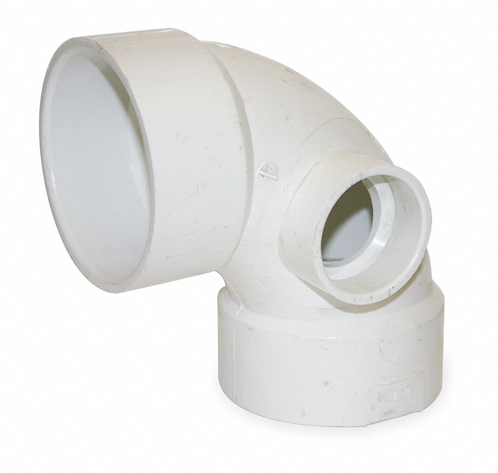 Charlotte Pipe And Foundry Co Pvc Elbow 90 Degrees Side Inlet Hub 3 In X 3 In X 1 12 In 0807