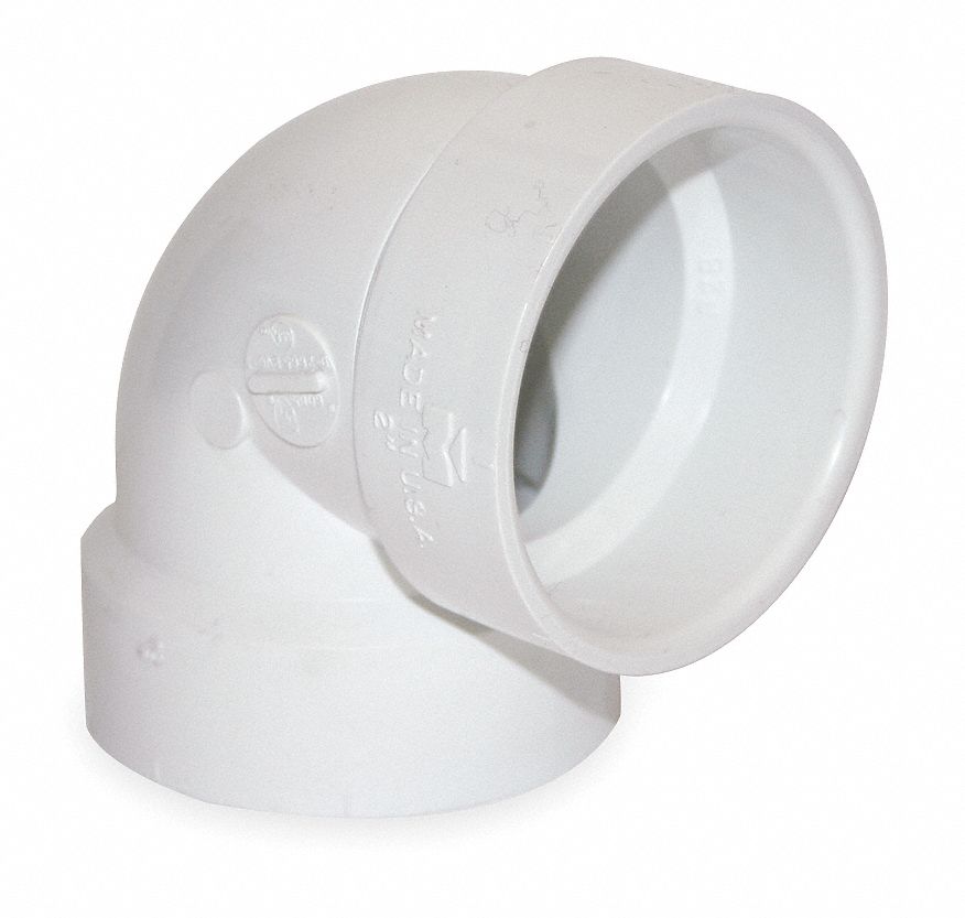 CHARLOTTE PIPE AND FOUNDRY CO. PVC Elbow, 90 Degrees , Vent, Hub, 3 in
