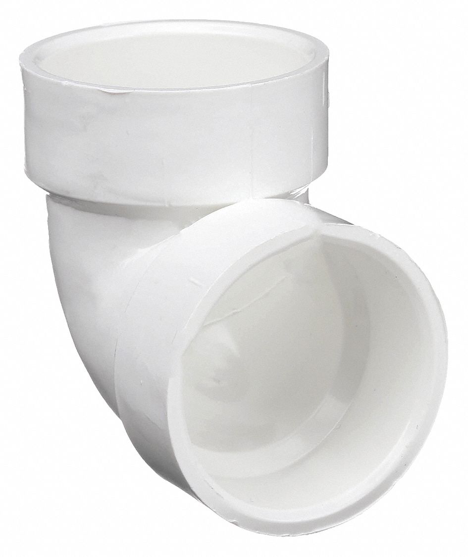 90 °  VENT ELBOW: SCHEDULE 40, 3 IN X 3 IN FITTING, FEMALE X FEMALE SOCKETS, WHITE