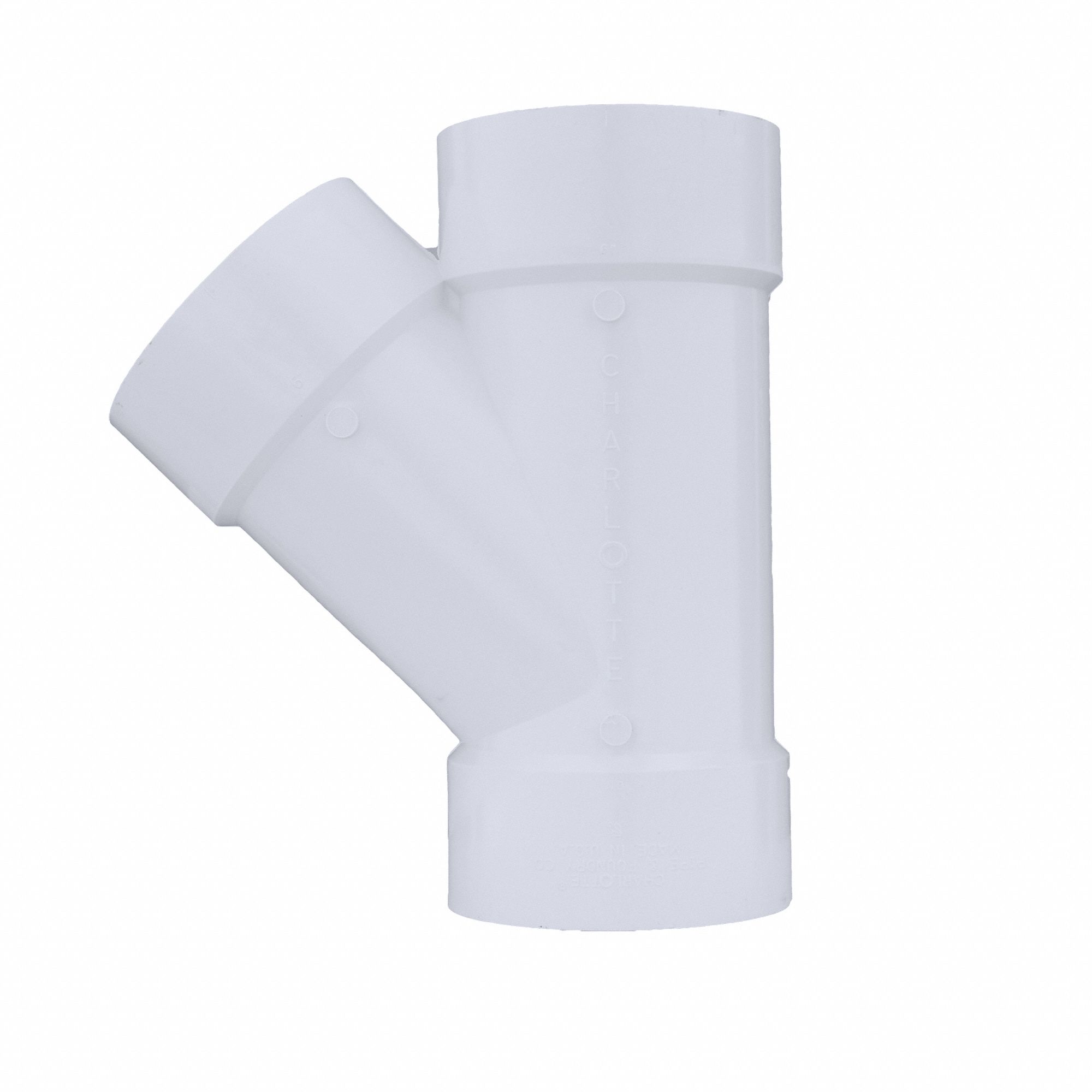 GRAINGER APPROVED PVC Wye, Hub, 6 in Pipe Size Pipe Fitting 1WKW2