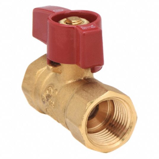 Swagelok Shutoff Gas Valve, 1/4 3-Way Ball, Brass, ea.