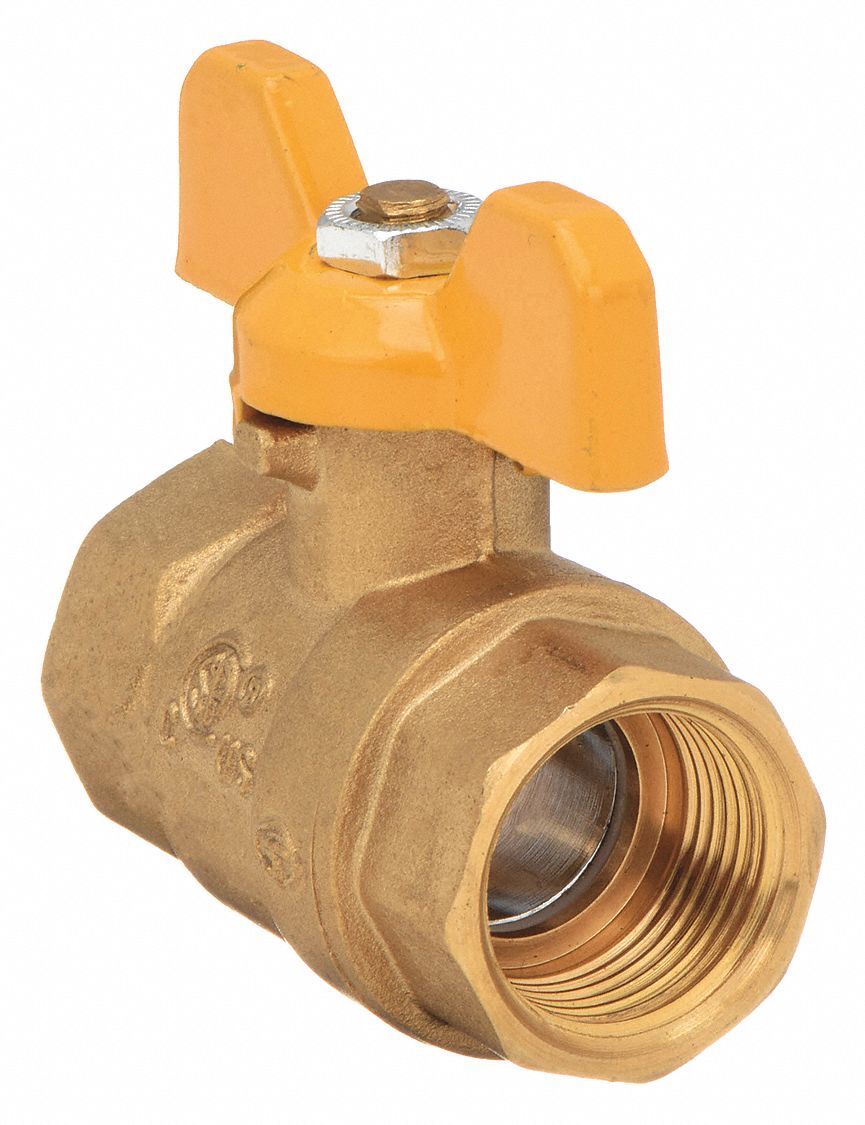 MANUAL TWO-WAY BALL VALVE: ¼ IN, BRASS, STRAIGHT, FNPT X FNPT, FULL PORT BALL PORT