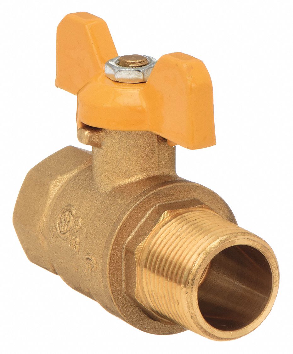 MANUAL TWO-WAY BALL VALVE: ¾ IN, BRASS, STRAIGHT, MNPT X FNPT, FULL PORT BALL PORT