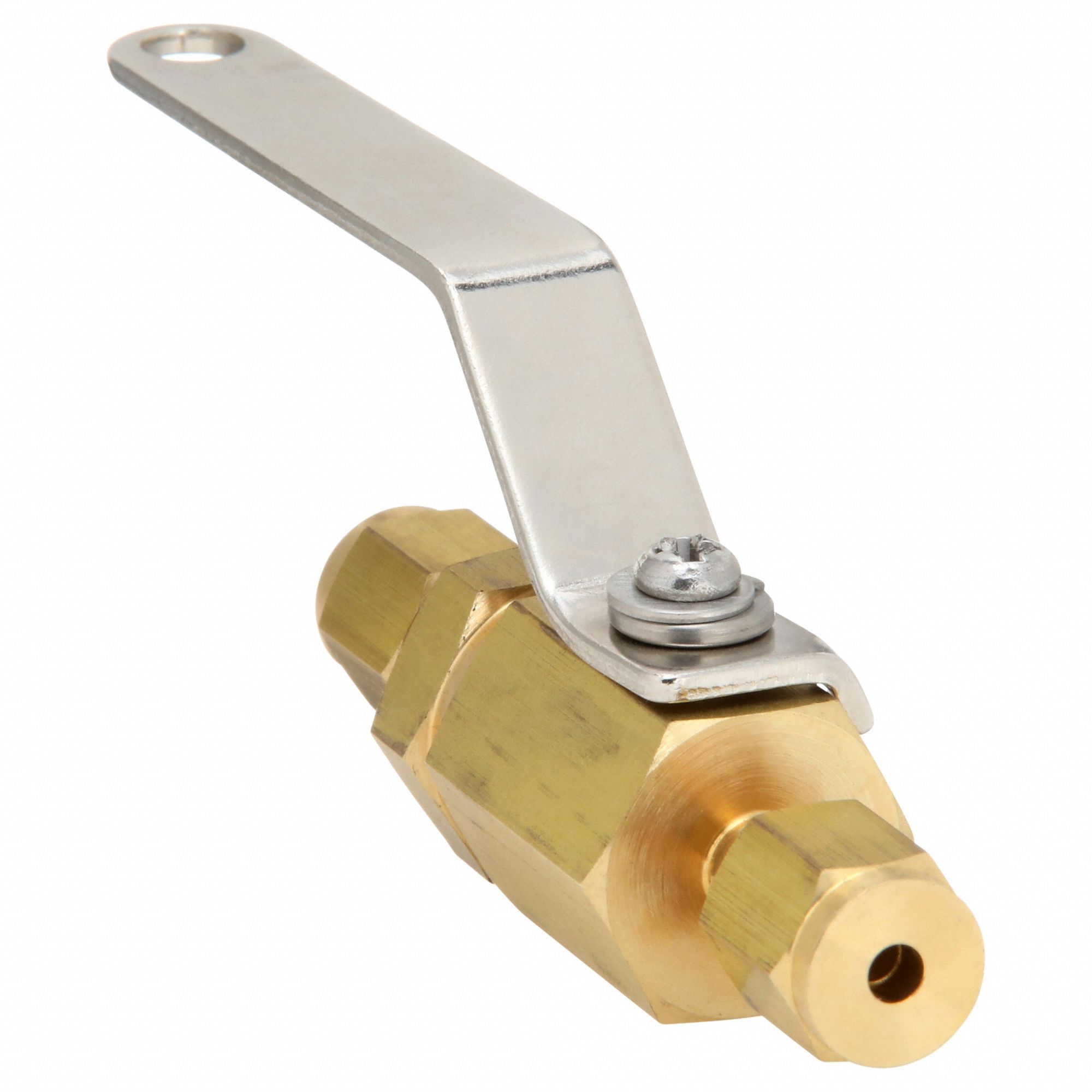 Manual Two-Way Ball Valve: 1/8 in, Brass, Straight, Sweat x Sweat, Two-Piece, Lever