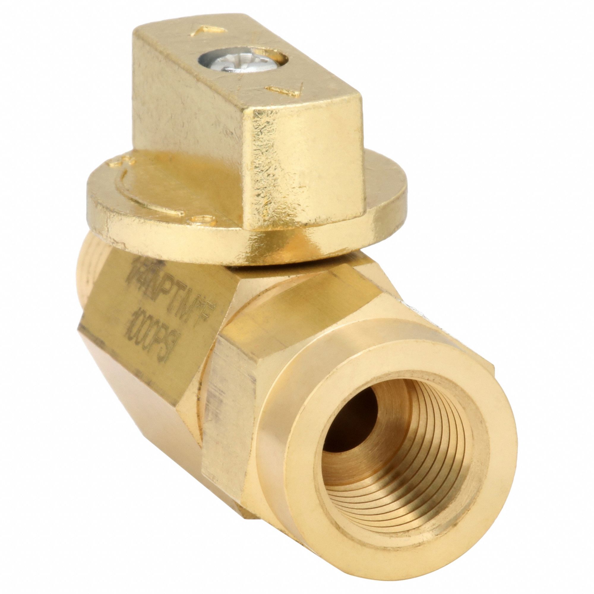 Manual Two-Way Ball Valve: 1/4 in, Brass, Straight, FNPT x FNPT, Full Port Ball Port