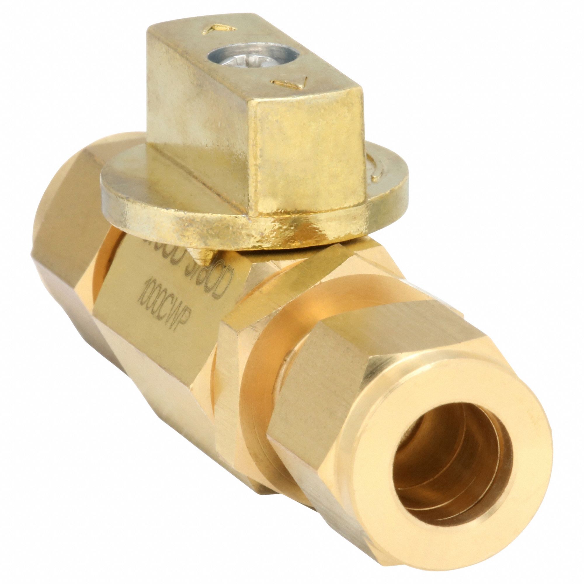 Manual Two-Way Ball Valve: 3/8 in, Brass, Straight, Sweat x Sweat, Two-Piece, Tee
