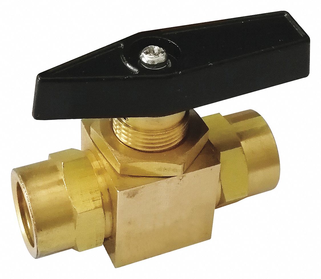 Grainger Approved Ball Valve Brass Inline 2 Piece Pipe Size 1 8 In Connection Type Fnpt X