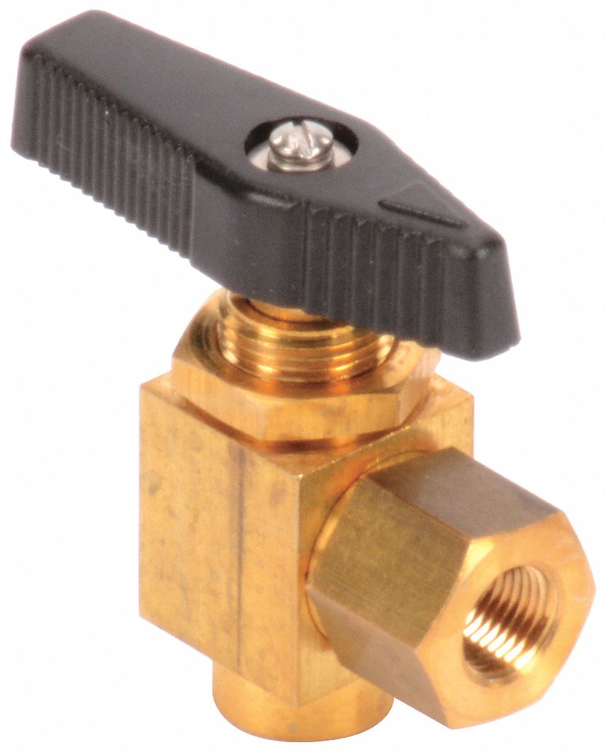 GRAINGER APPROVED Ball Valve, Brass, Angle, 2-Piece, Pipe Size 1/8 ...