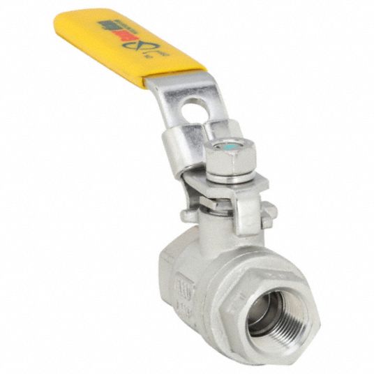 3/8 in, 316 Stainless Steel, Manual Two-Way Ball Valve - 1WMY1 ...