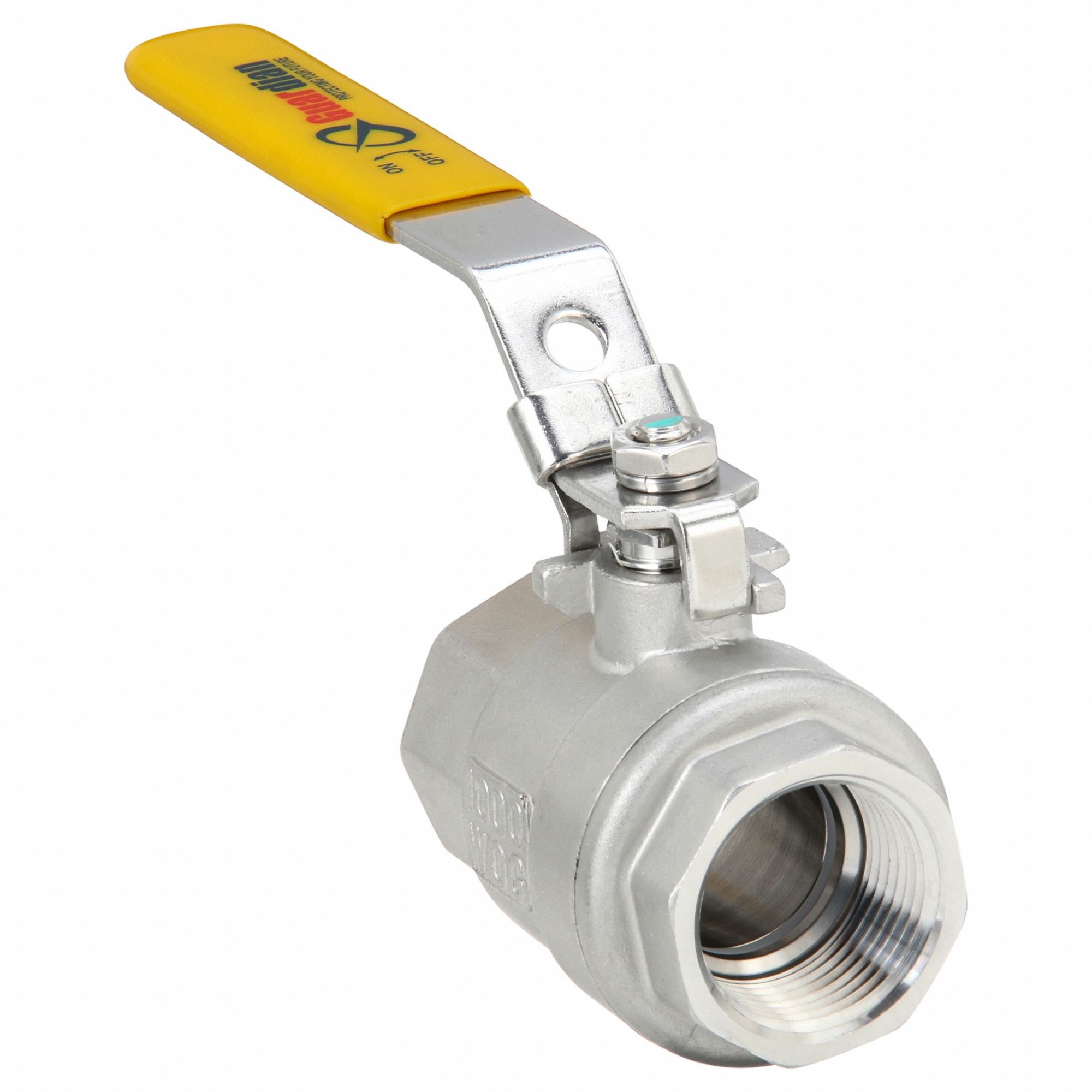 Manual Two-Way Ball Valve: 1 in, 316 Stainless Steel, Straight Valve Body, Two-Piece
