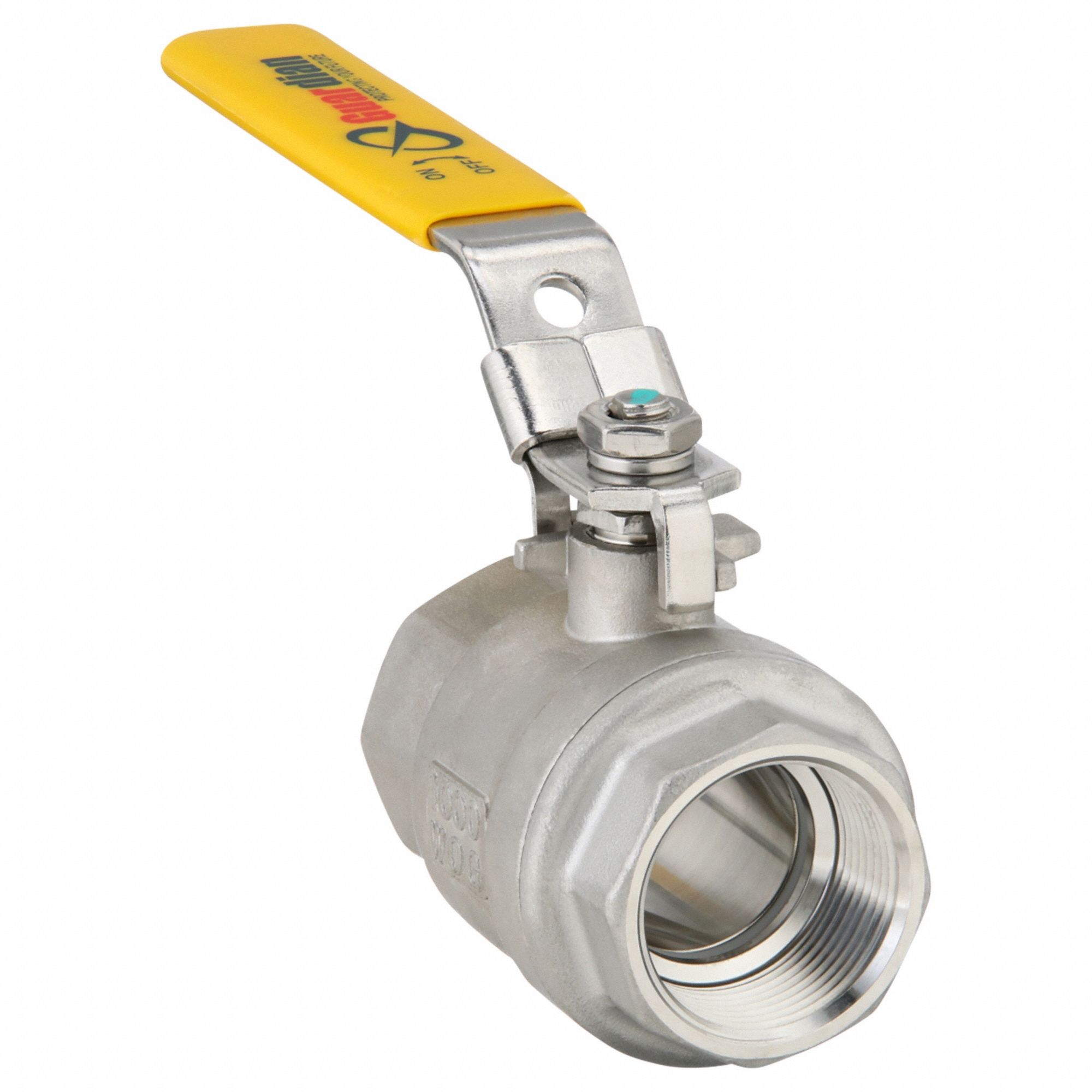 Manual Two-Way Ball Valve: 1 1/4 in, 316 Stainless Steel, Straight Valve Body, PTFE