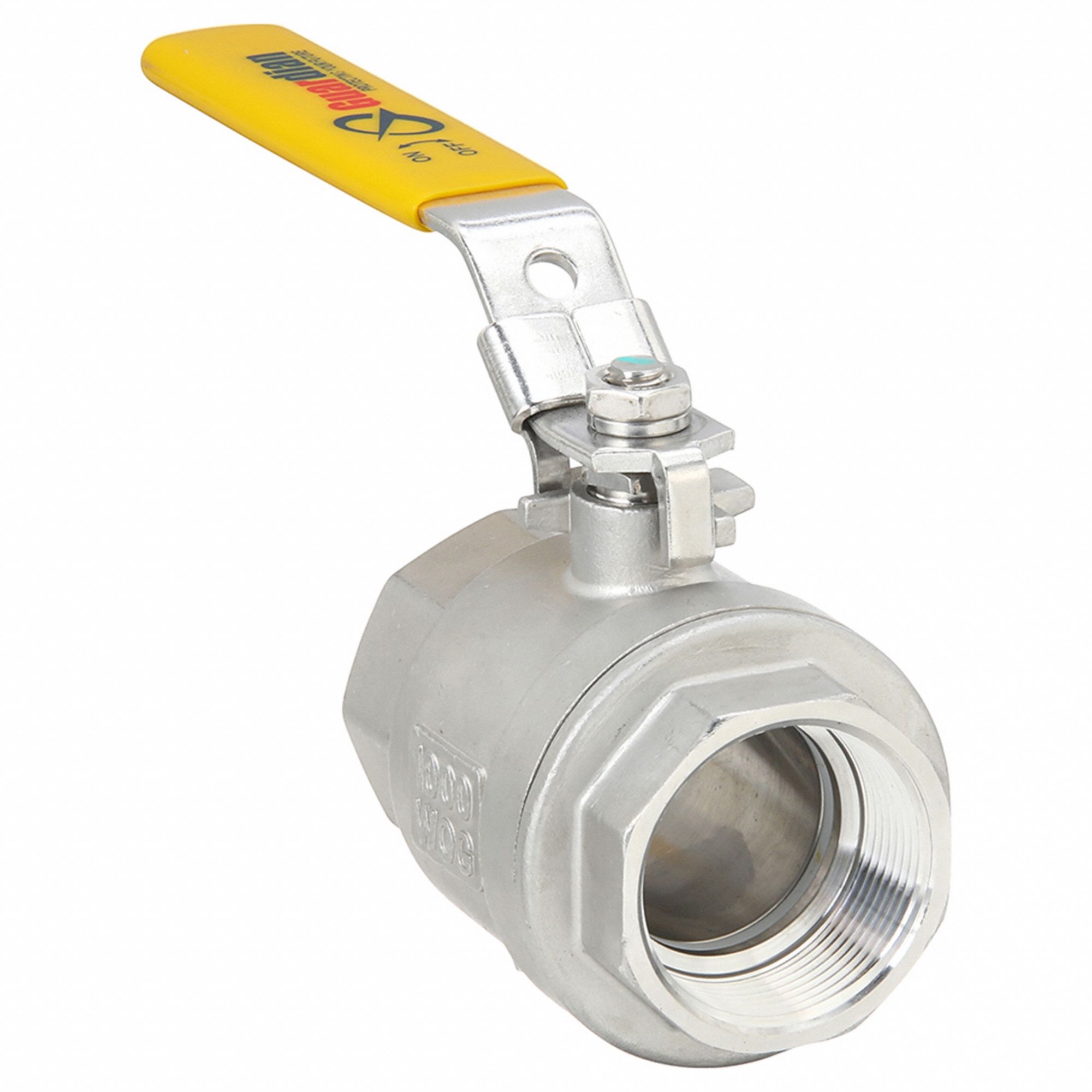 Manual Two-Way Ball Valve: 1 1/2 in, 316 Stainless Steel, Straight Valve Body, PTFE