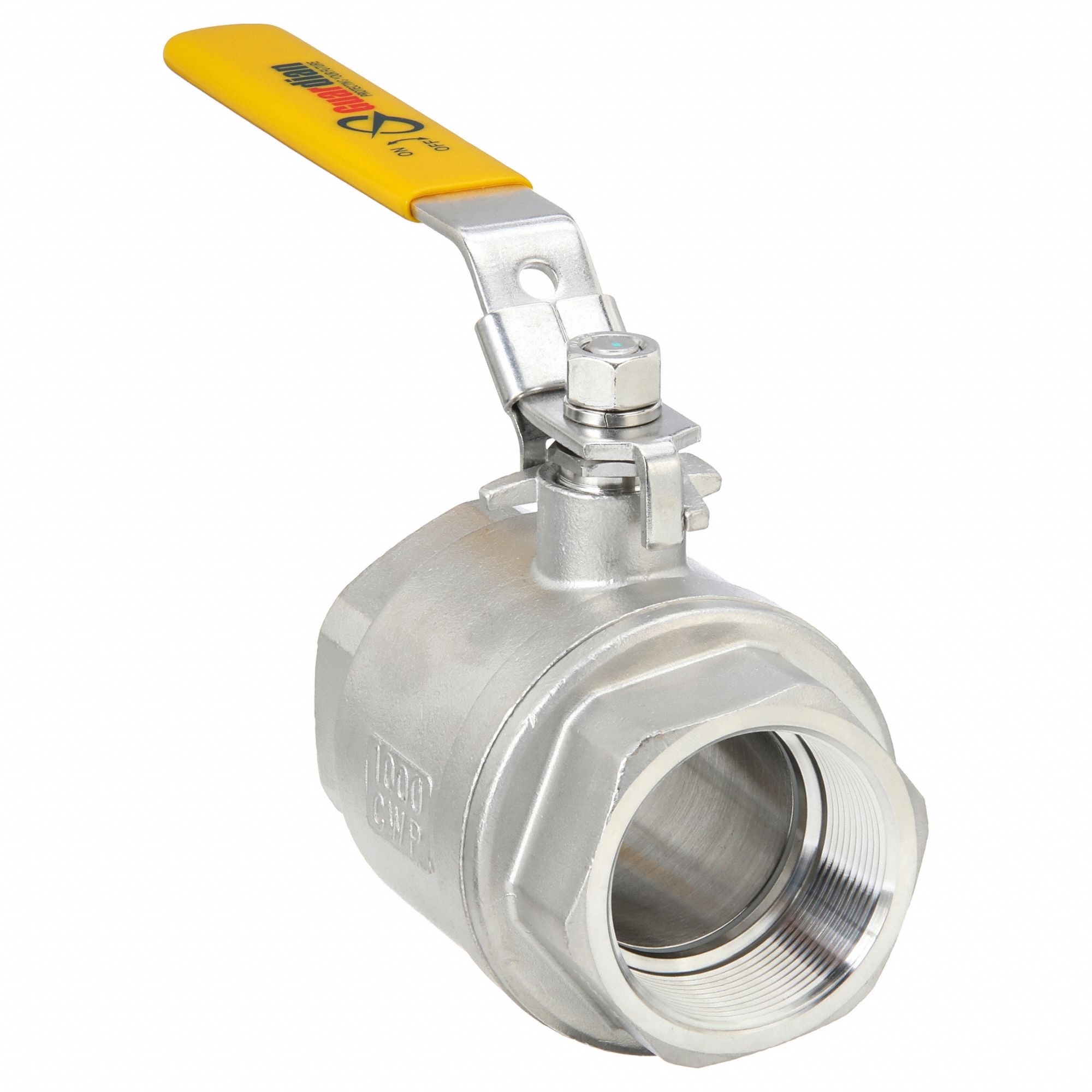 Manual Two-Way Ball Valve: 2 in, 316 Stainless Steel, Straight Valve Body, Two-Piece