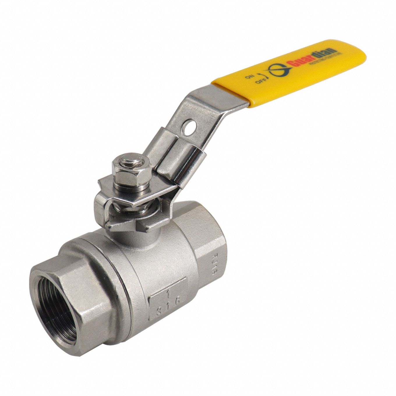 Manual Two-Way Ball Valve: 3 in, 316 Stainless Steel, Straight Valve Body, Two-Piece