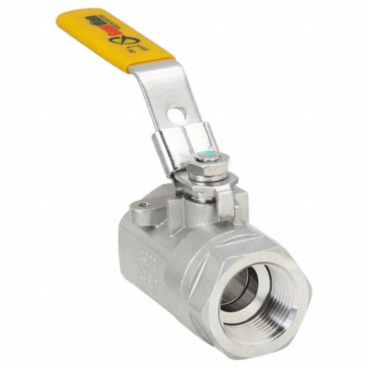 1 in, 316 Stainless Steel, Manual Two-Way Ball Valve - 1WMZ5 ...