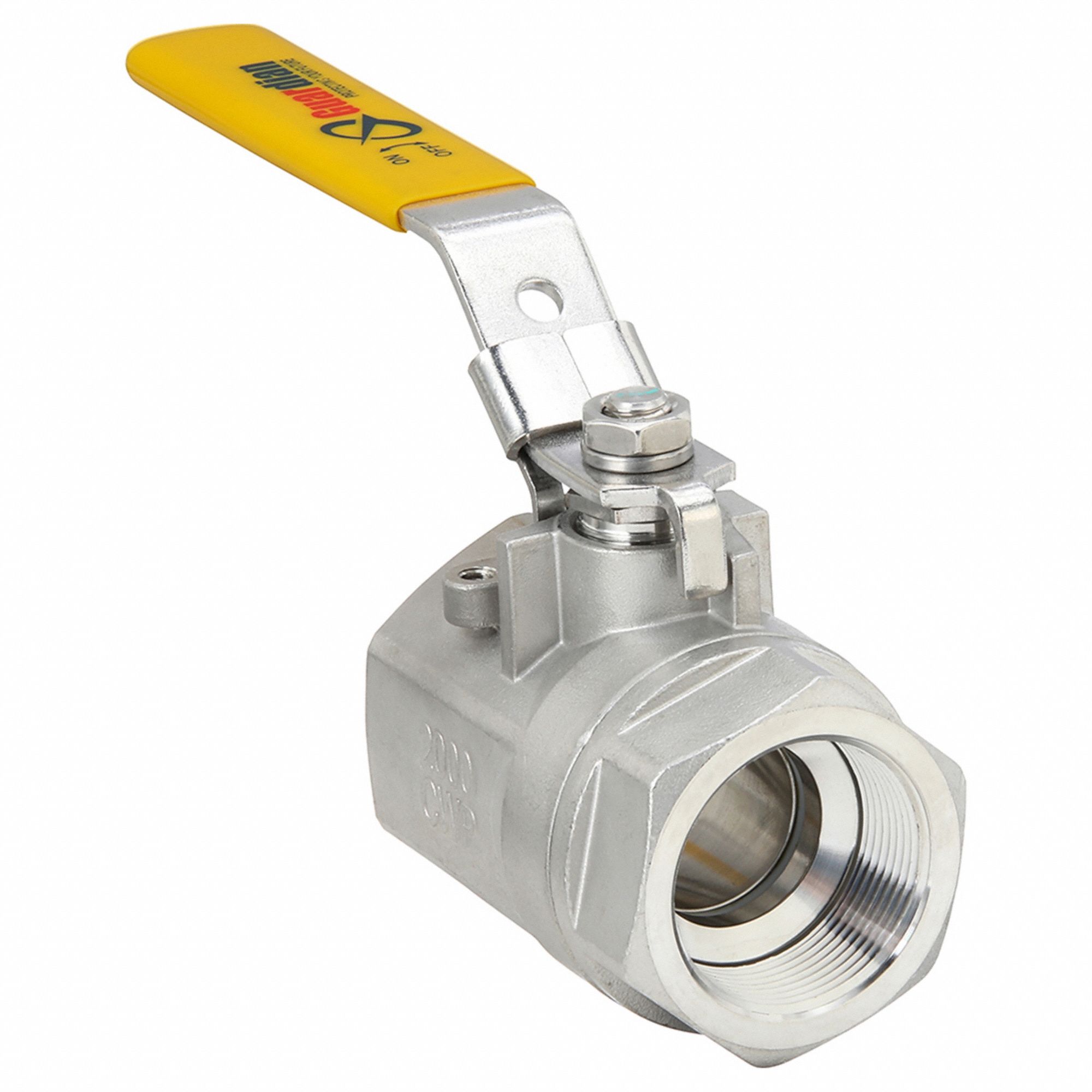 Manual Two-Way Ball Valve: 1 1/2 in, 316 Stainless Steel, Straight Valve Body, PTFE