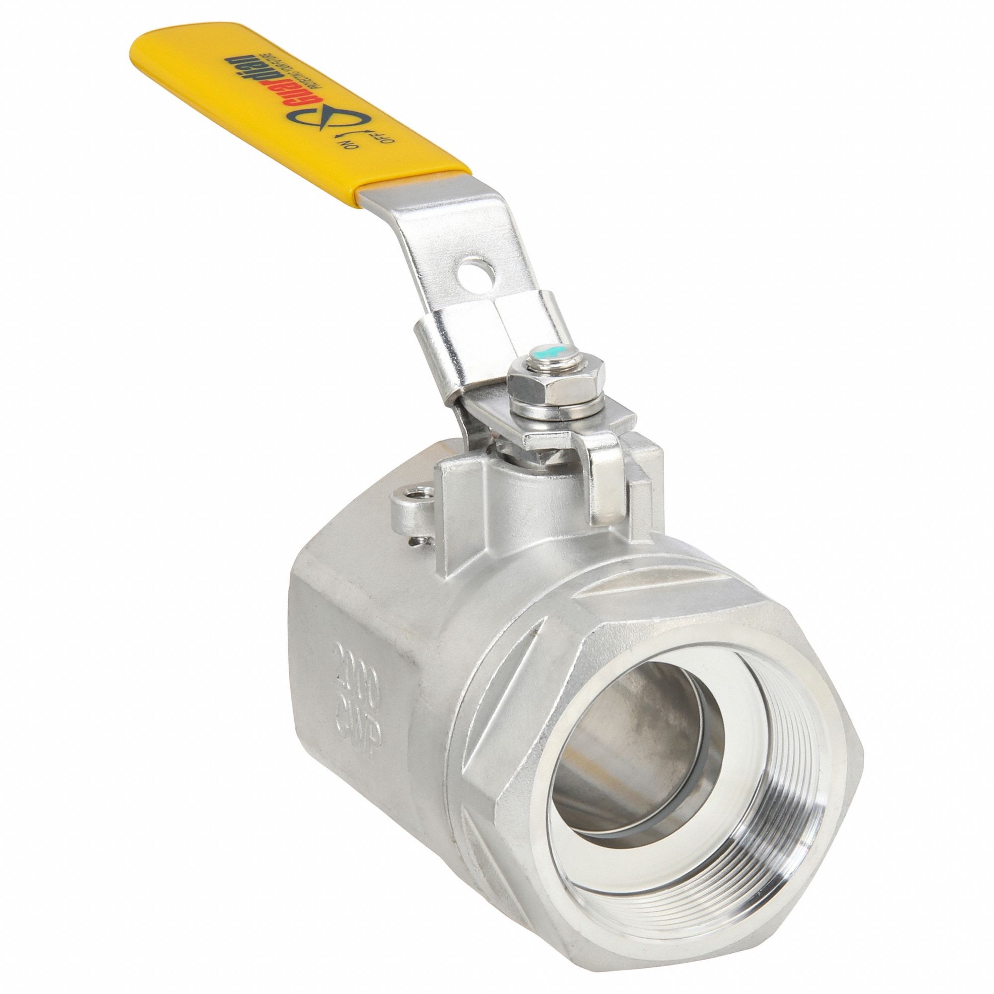 Manual Two-Way Ball Valve: 2 in, 316 Stainless Steel, Straight Valve Body, Two-Piece