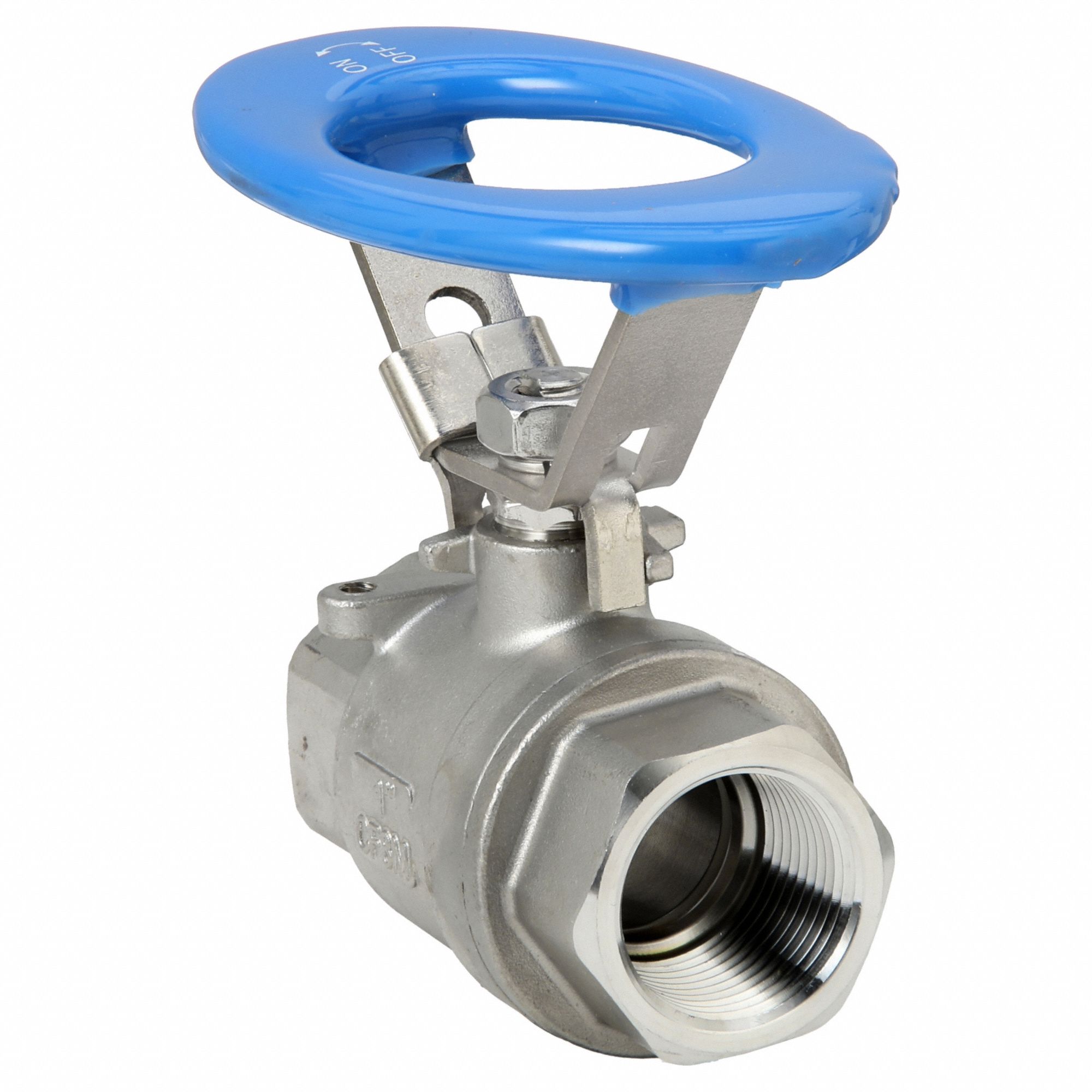 Manual Two-Way Ball Valve: 1 in, 316 Stainless Steel, Straight Valve Body, Two-Piece