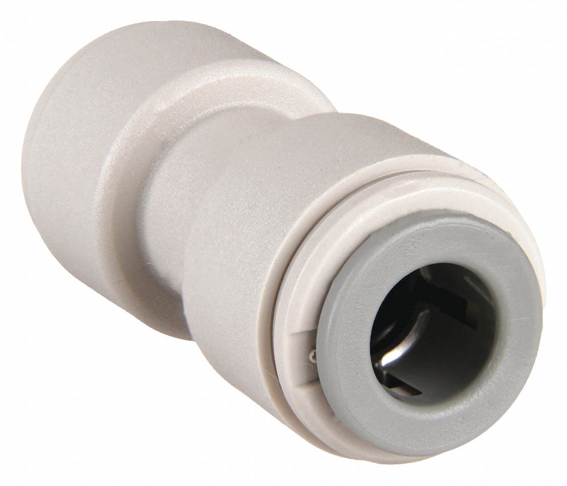 Push-Fit Adapter Fitting: Union, 5/16 in OD 5/16 in OD Size, Acetal, 10 PK