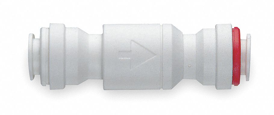 CHECK VALVE, INLINE VALVE BODY, ⅜ IN PIPE, PUSH X PUSH, ACETAL, PUSH, PUSH, STANDARD