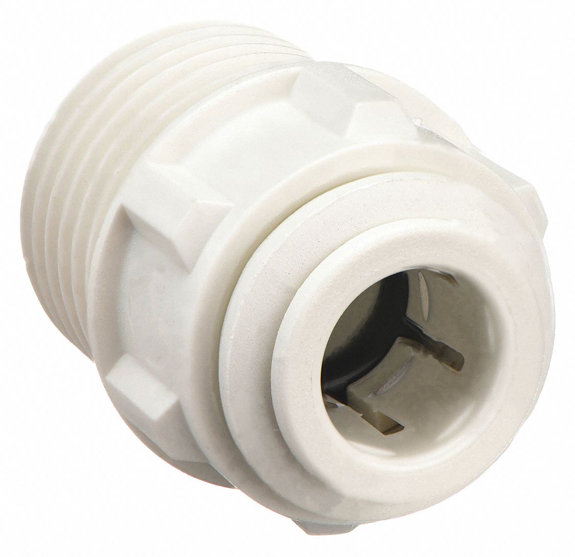 MALE ADAPTER: POLYPROPYLENE, PUSH-TO-CONNECT X MNPTF, FOR ¼ IN TUBE OD, ⅛ IN PIPE, 10 PK