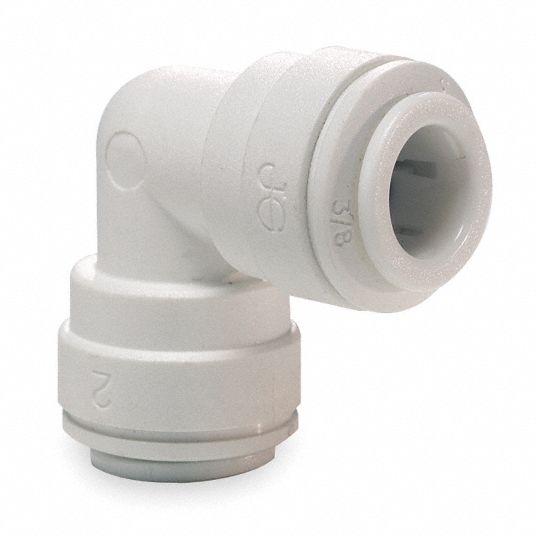 JOHN GUEST Polypropylene Union Elbow, 90 Degrees, 3/8 in Tube Size