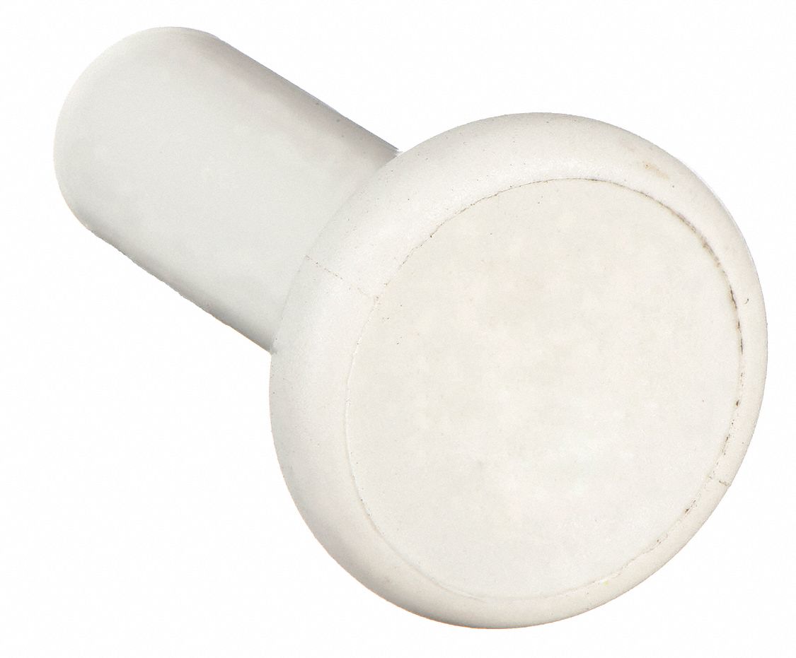 Push-Fit Cap: Plug, 1/2 in OD Size, Tube Stem, Polypropylene, 10 PK