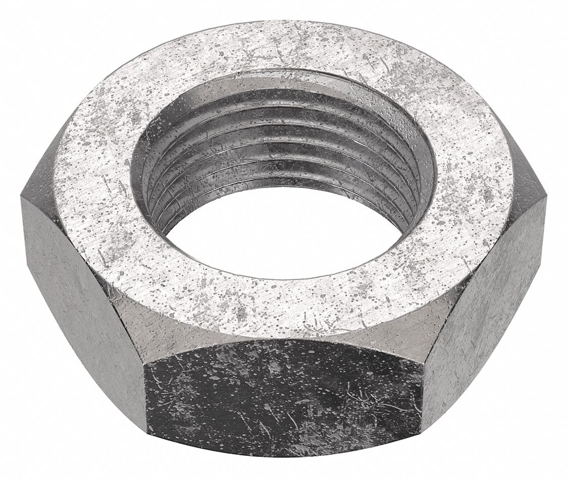 Jam Nut: Jam Hex, 3/4"-16 Thread, 1 1/8 in Hex Wd, 27/64 in Hex Ht, Stainless Steel, 18-8, 10 PK