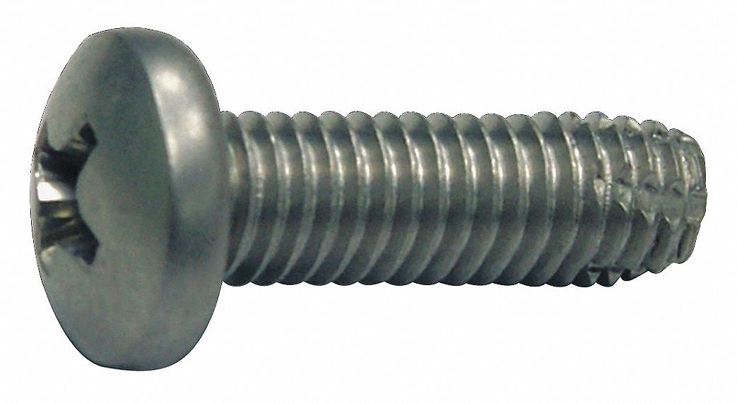 82 Degree Flat Head Phillips Drive 410 Stainless Steel Thread Cutting Screw #10-32 Thread Size Type F 1 Length Plain Finish Pack of 25 