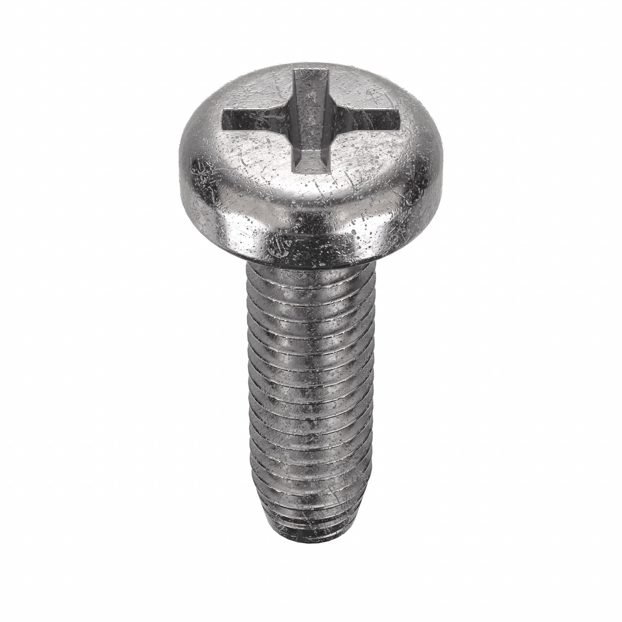 Thread-Cutting Screw: #10 Size, 5/8 in Lg, Pan, Phillips, Stainless Steel, Plain, 100 PK