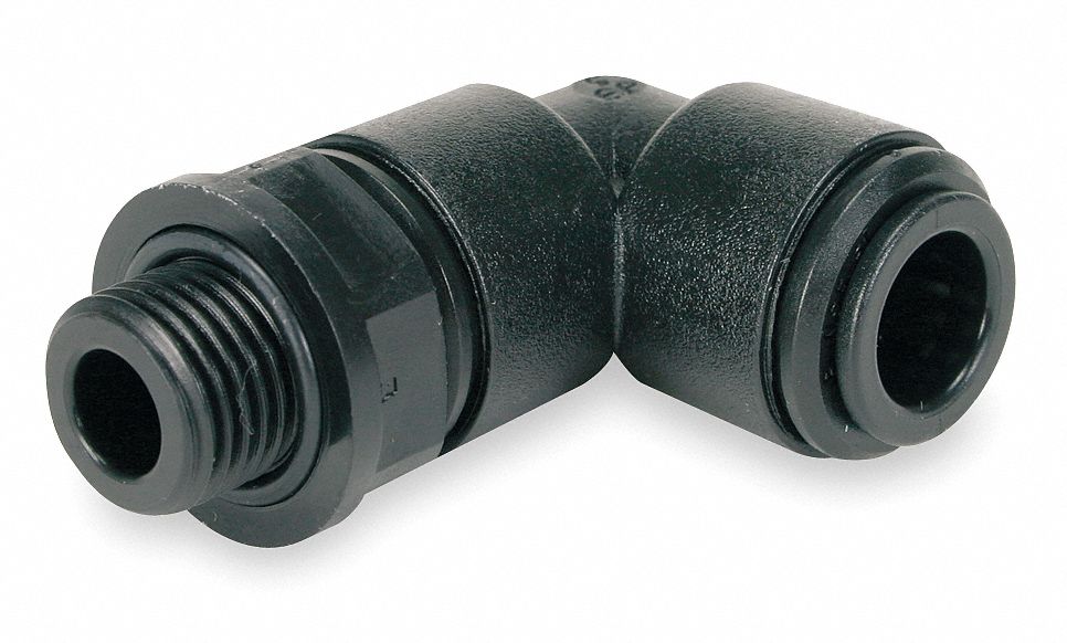Push-Fit Tee Fitting: Tee, 4 mm OD 4 mm OD x 1/8 in Pipe Size, Acetal, 10 PK