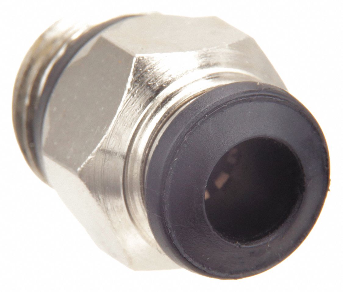 MALE ADAPTER: NICKEL PLATED BRASS, PUSH-TO-CONNECT X UNIVERSAL, FOR 6 MM TUBE OD, 5 PK