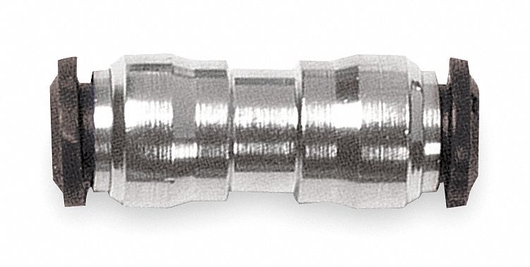 Push-Fit Union Fitting: 10 mm OD x 8 mm OD Size, Push-to-Connect x Push-to-Connect, Brass