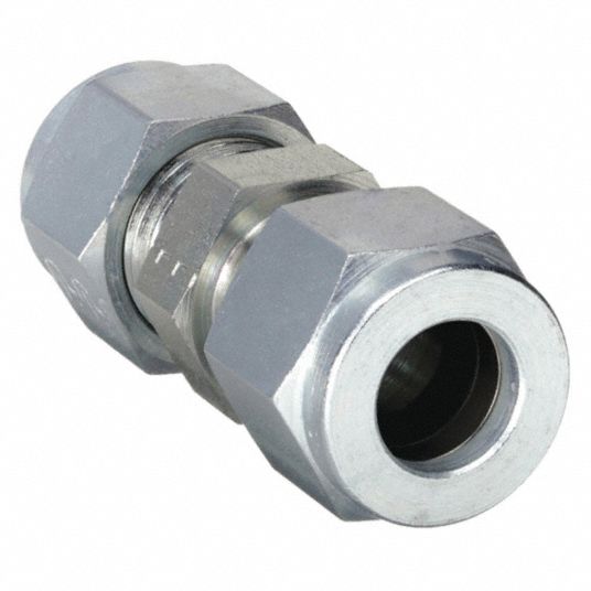 Union: Straight Connector, Compression x Compression, For 3/8 in x 3/8 in  Tube OD, 6,600 psi