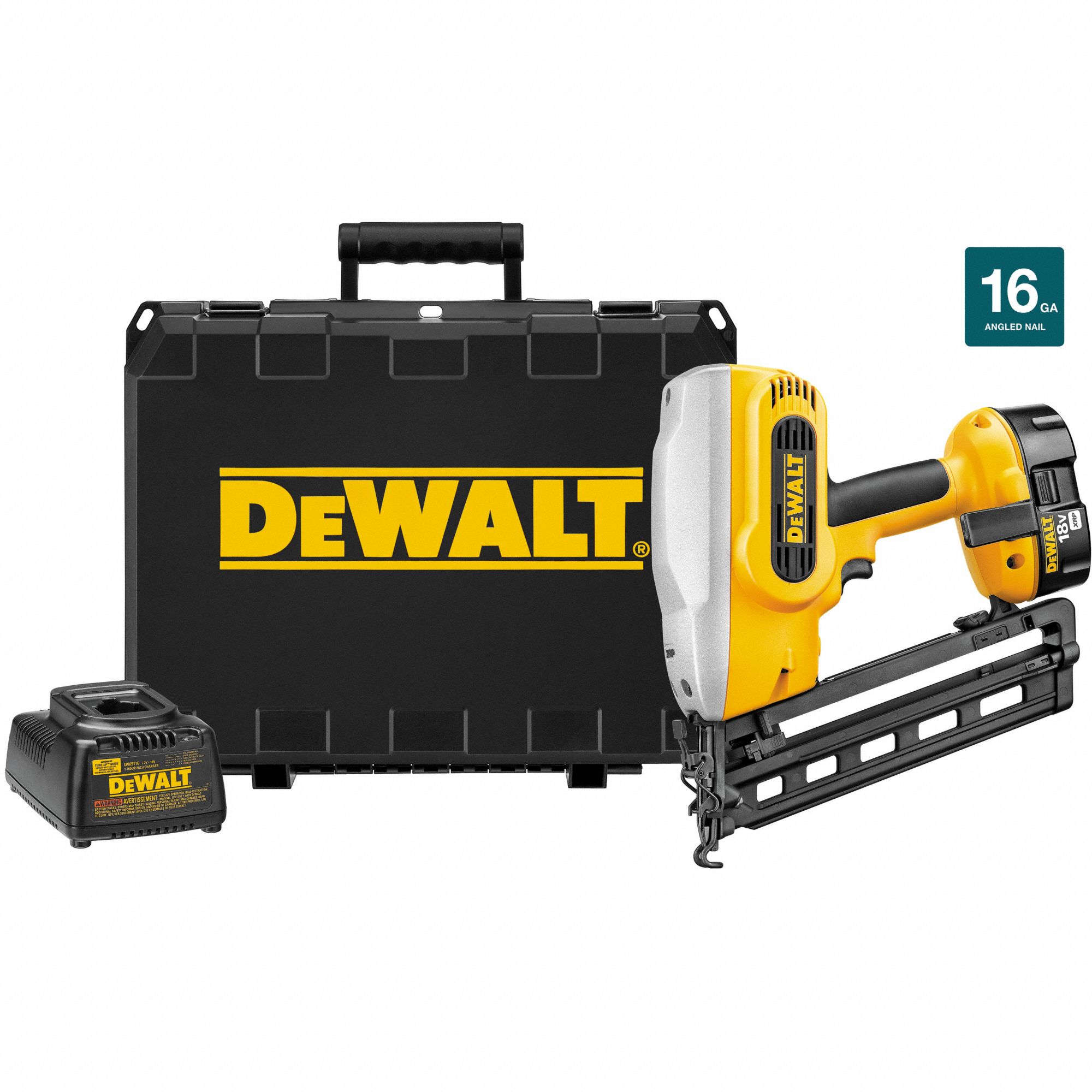 DEWALT Cordless Finish Nailer Kit, 18.0, Adhesive, 20° 1WXN1DC618K