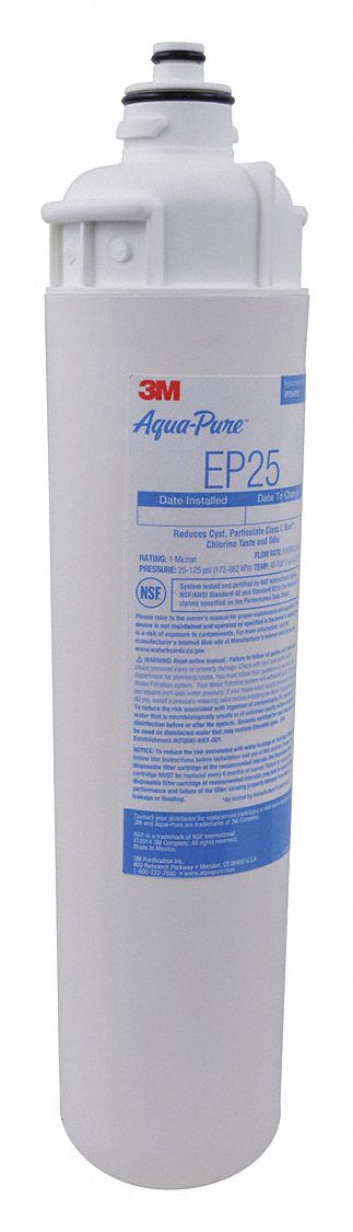 Quick-Connect Water Filter: 0.5 micron Micron Rating, 1, 150 gal Service Life - Gallons