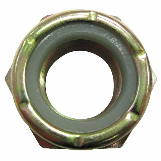 GRAINGER APPROVED 7/16"14 Nylon Insert Lock Nut, Plain Finish, 316