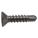 SELF DRILLING SCREW, SIZE #6, 1 IN L, 410 STAINLESS STEEL, PLAIN, FLAT, PHILLIPS, 100 PK