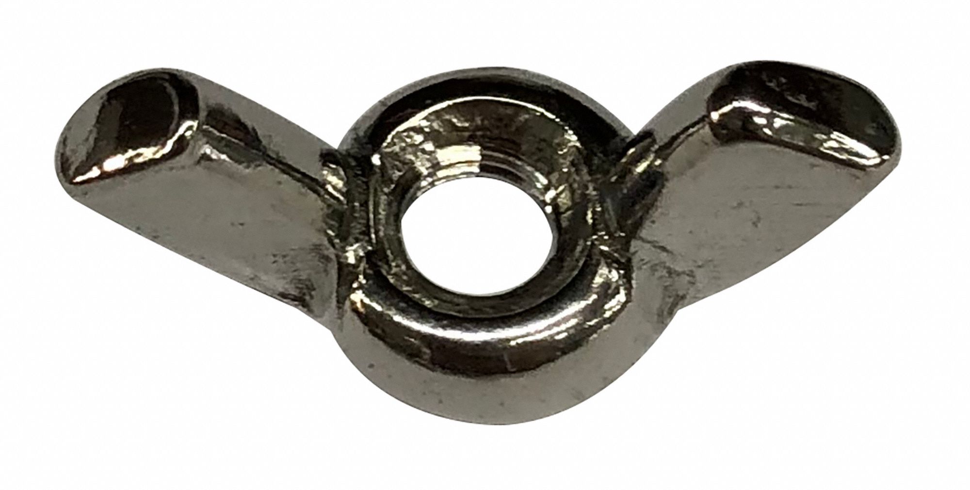 GRAINGER APPROVED 1/4"28 Wing Nut, Plain Finish, 188 Stainless Steel, Right Hand, ASME B18.17