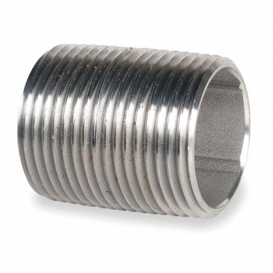 GRAINGER APPROVED 3/4 in x Close Thread 316 Stainless Steel Close Pipe
